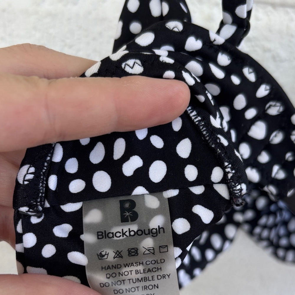 Blackbough Black & White Polka Dot Bikini Set sz S - Picture 6 of 8